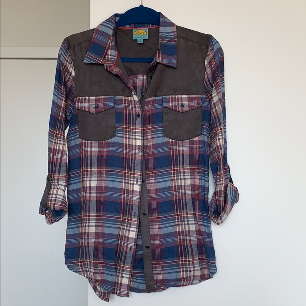 🧡 C&C California Plaid Button Down Long Sleeve Shirt